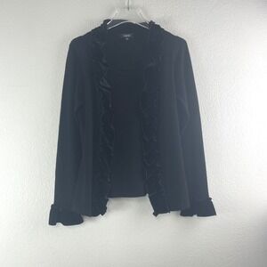 Elementz Cardigan Sweater M Velvet Ruffle Coquette Victorian Gothic Whimsigoth